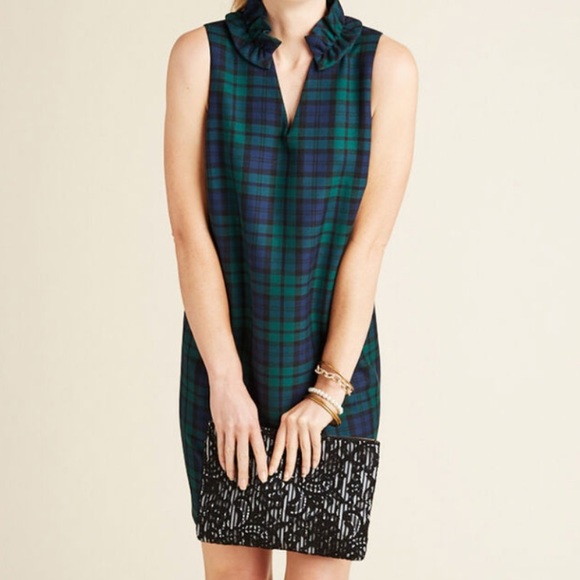 Vineyard Vines Dresses & Skirts - Vineyard Vines “Blackwatch” Ruffle Neck Dress
